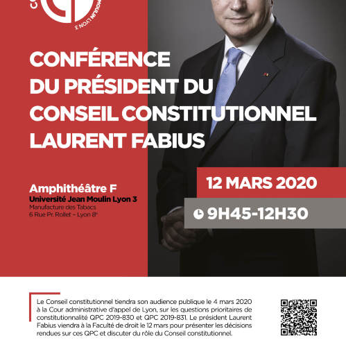 Conférence du Président du Conseil constitutionnel Laurent Fabius - INSCRIPTION ETUDIANT EN MASTER