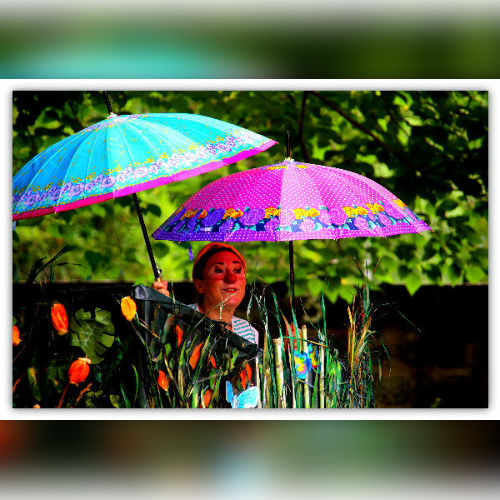 De quelles couleurs sont les parapluies quand il pleut ?