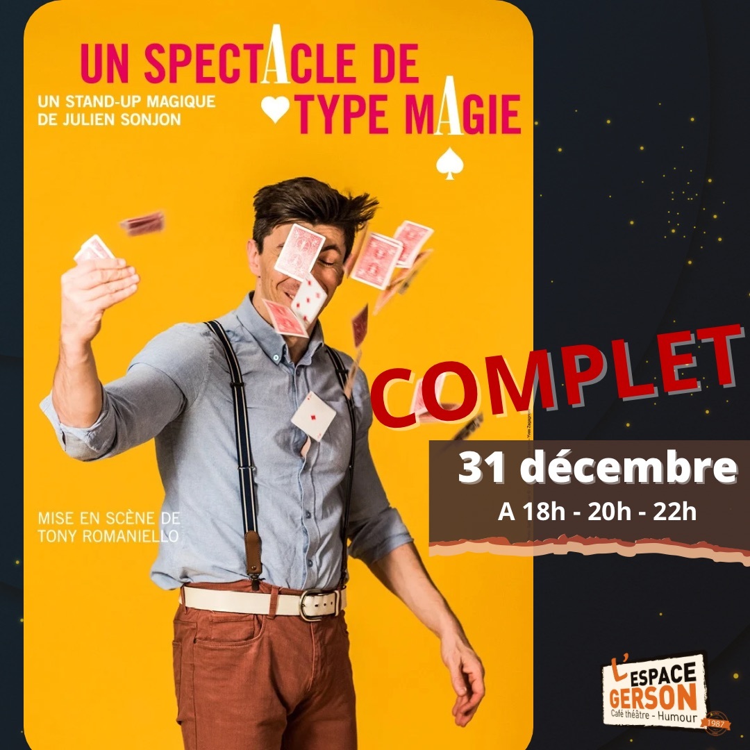 Julien Sonjon // 31 décembre 2025 // 18h-20h-22h // Espace Gerson